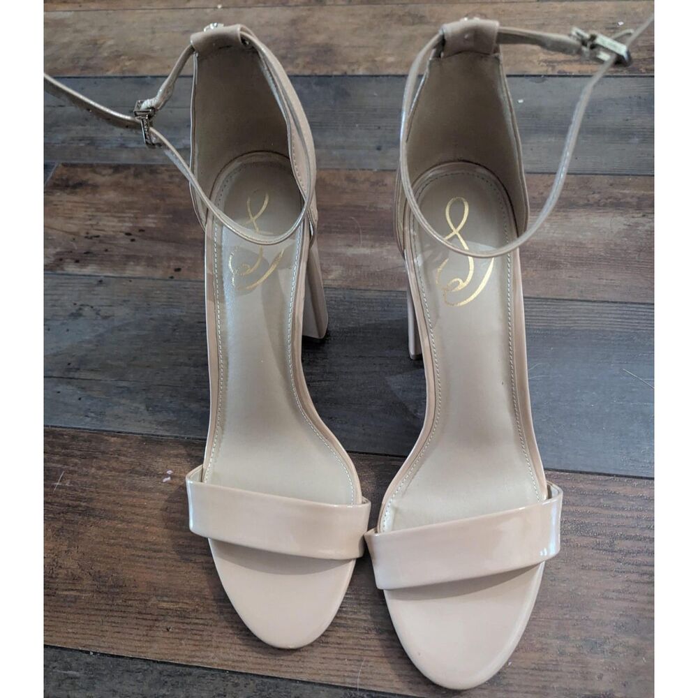 Classic Sam Edelman Yaro Heels US 10.5 M Nude Patent Block Heel